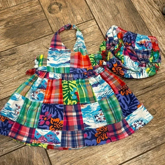 The Children’s Place Hawaiian halter dress bloomers 0-3 months - Picture 1 of 6